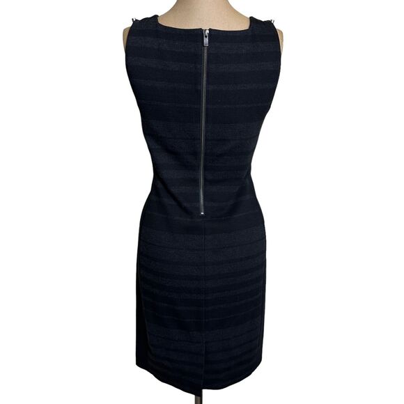 Eileen Fisher Mini Dress Sleeveless Square Neck Black & Gray Knit Sheath size 6 - Picture 8 of 12